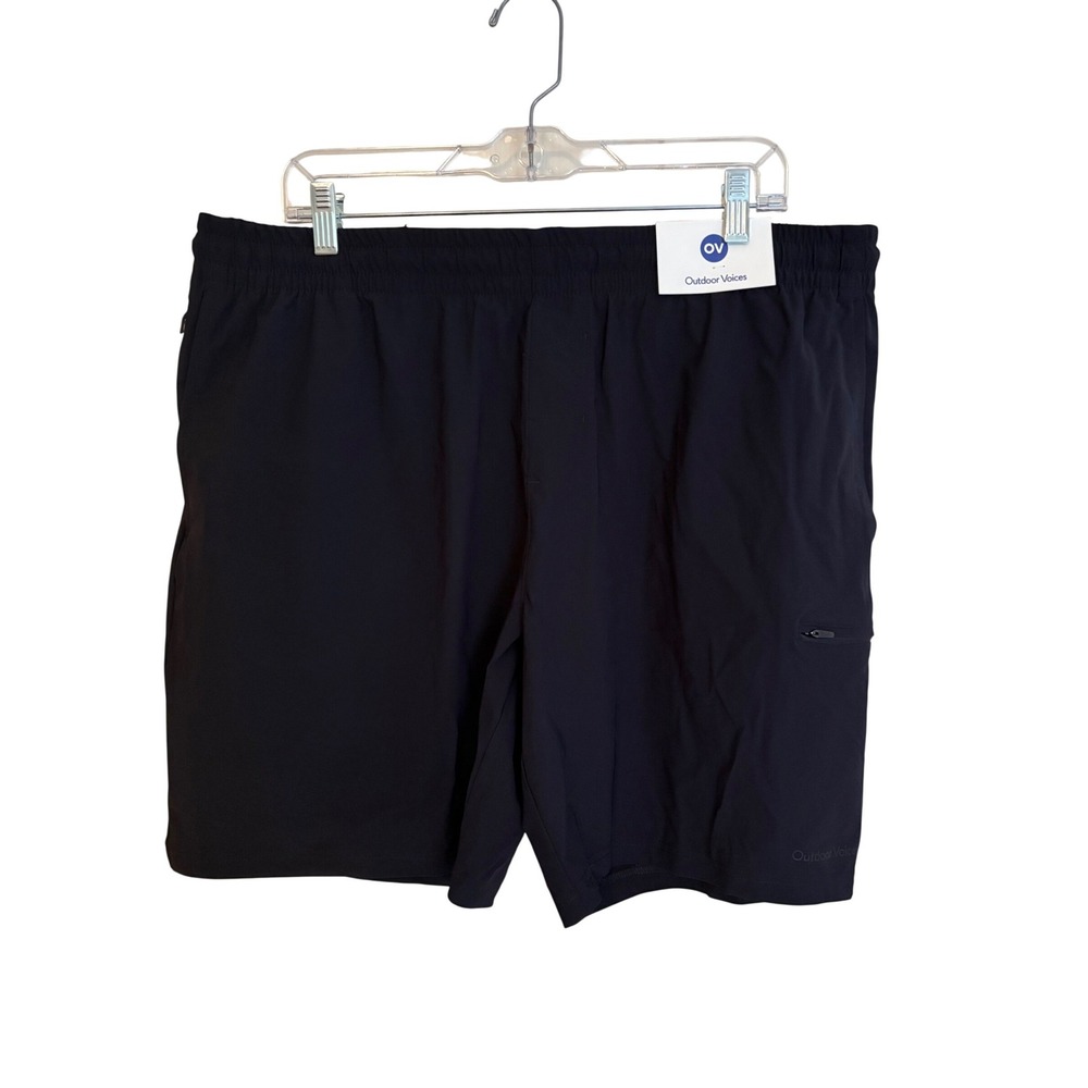 Outdoor Voices Mens High Five Shorts Black Athletic Gym Running XL OV61302 NEW